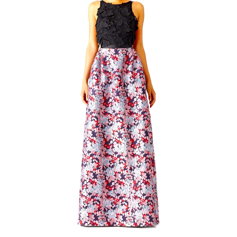 ML Monique Lhuiller Multi Floral Jaquan Gown